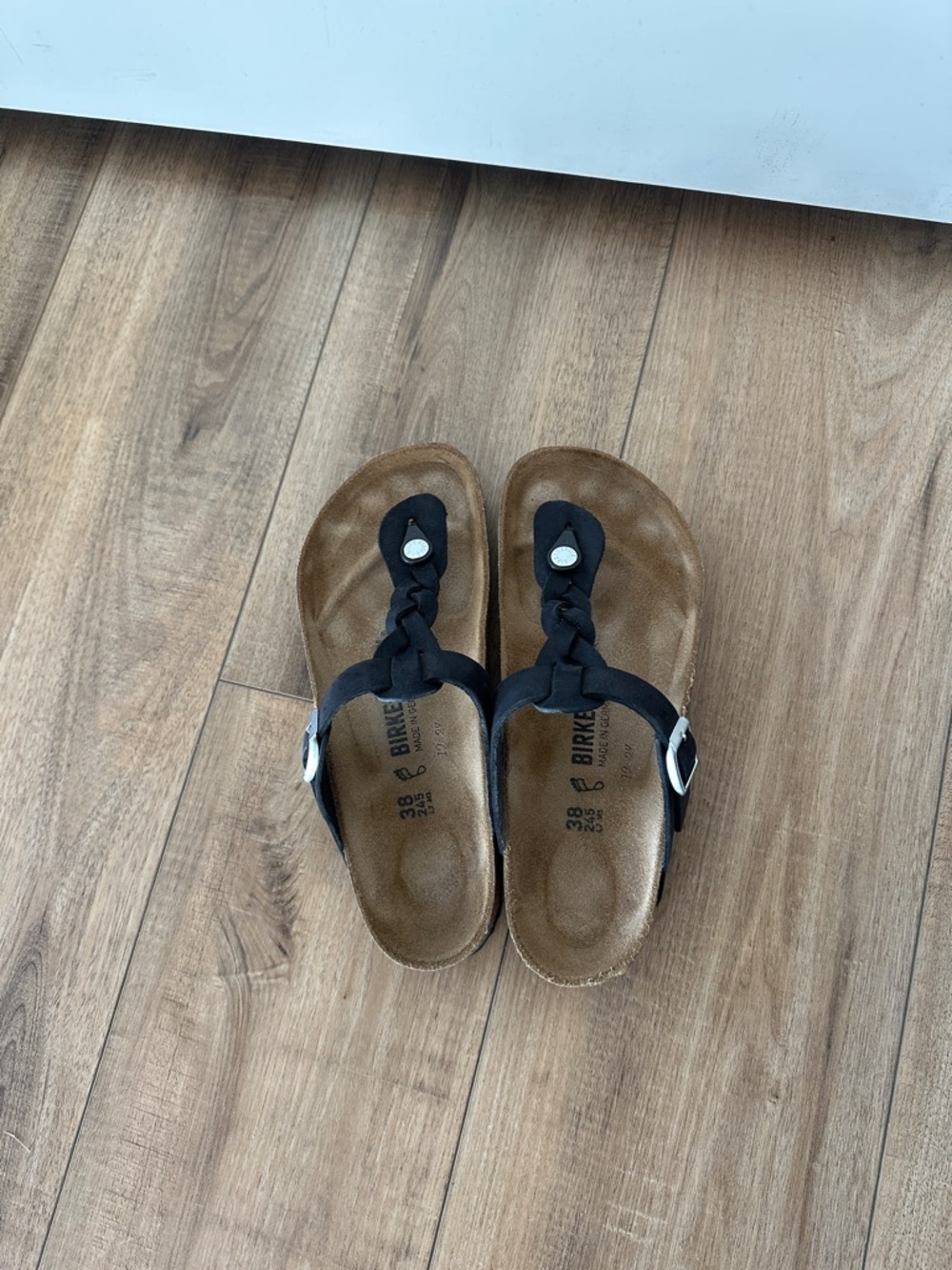 Black Gizeh Braided Birkenstocks